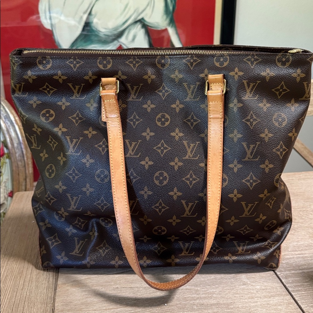 Louis Vuitton Brown Monogram Tote Bag Cabas Mezzo